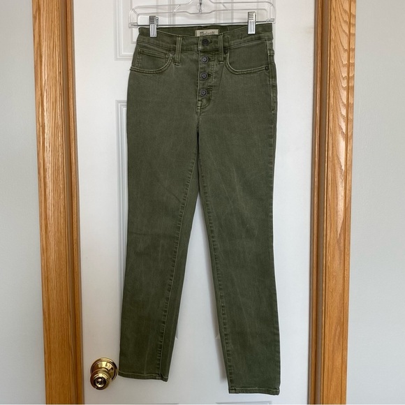 Madewell 9" Mid-Rise Skinny Crop Jeans: Garment-Dyed Button-Front Edition Sz 24 - Picture 2 of 9